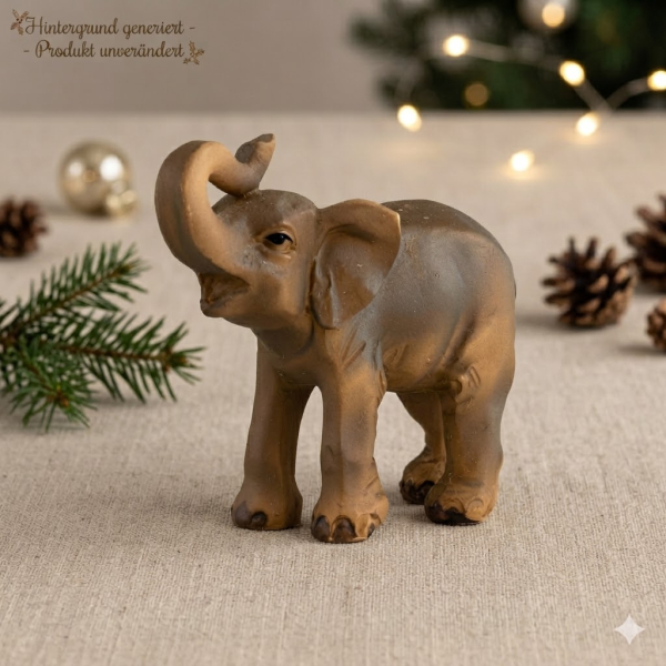 Handbemalte Krippenfigur Elefant klein, ca. 5,5 cm, K 005-25